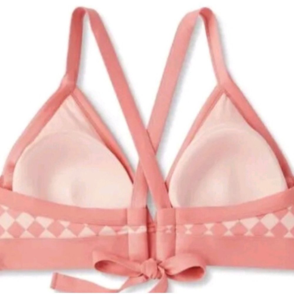 Kona Sol Bikini Swim Bathing Suit High Cut Bottoms Pink Check Adjustable X 1X 2X - Picture 3 of 8